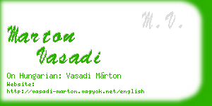 marton vasadi business card